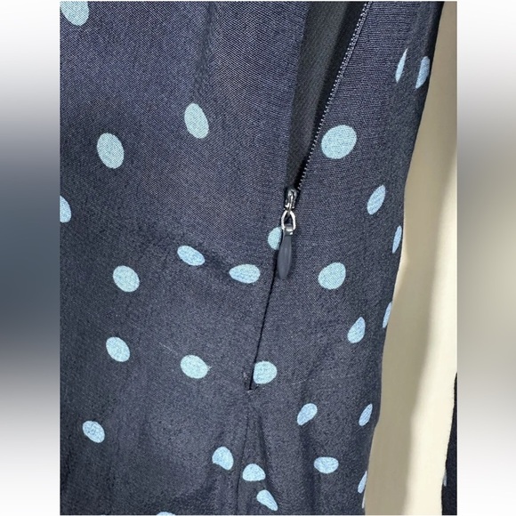 ZARA Midi Maxi Blue Polka Dots Dress puff Long Sleeves Size XS - Picture 12 of 14